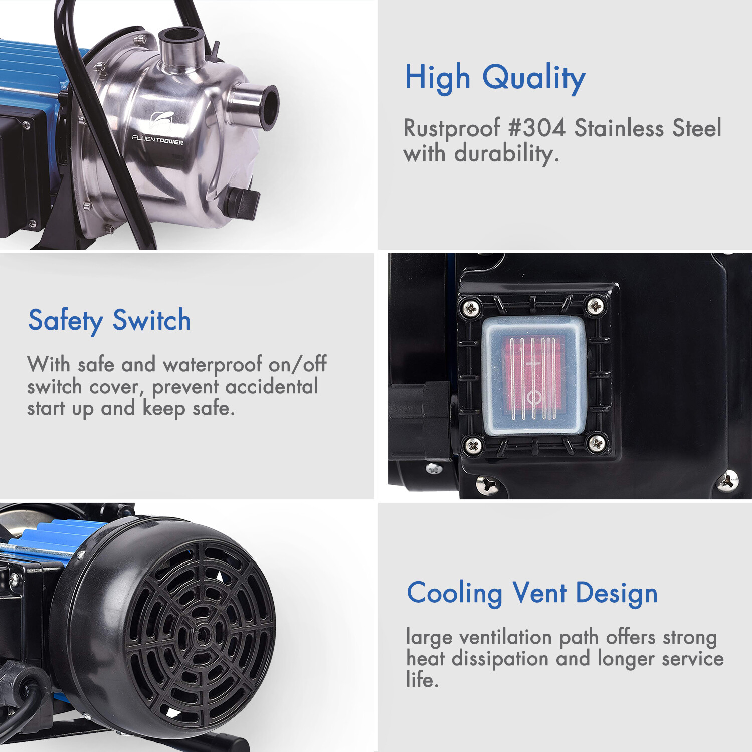 FLUENTPOWER 1HP Stainless Steel Garden Booster Water Sprinkling Pump