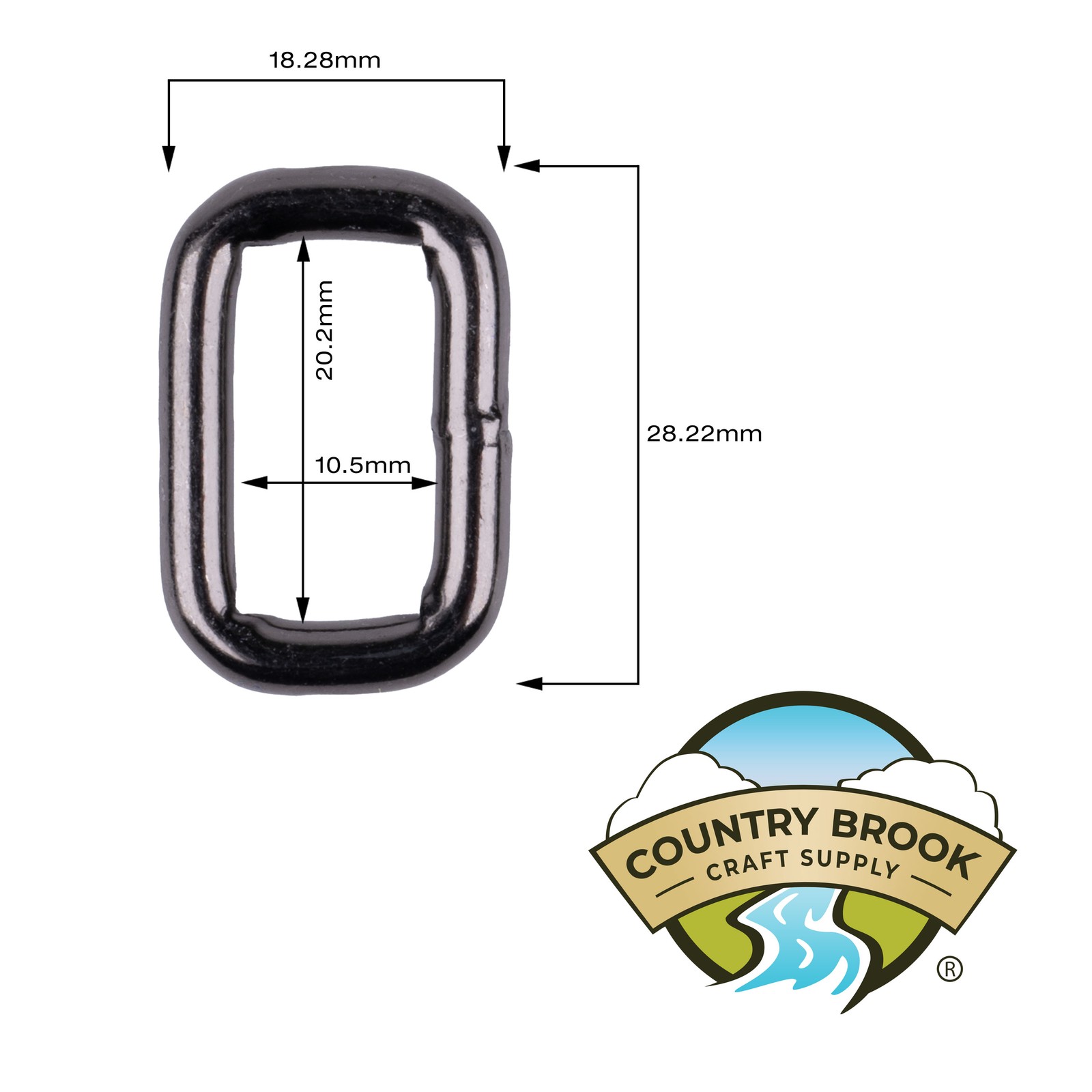 Country Brook Design® 3/4In Gunmetal Heavy Welded Rectangle Rings LTD, 10 Pack