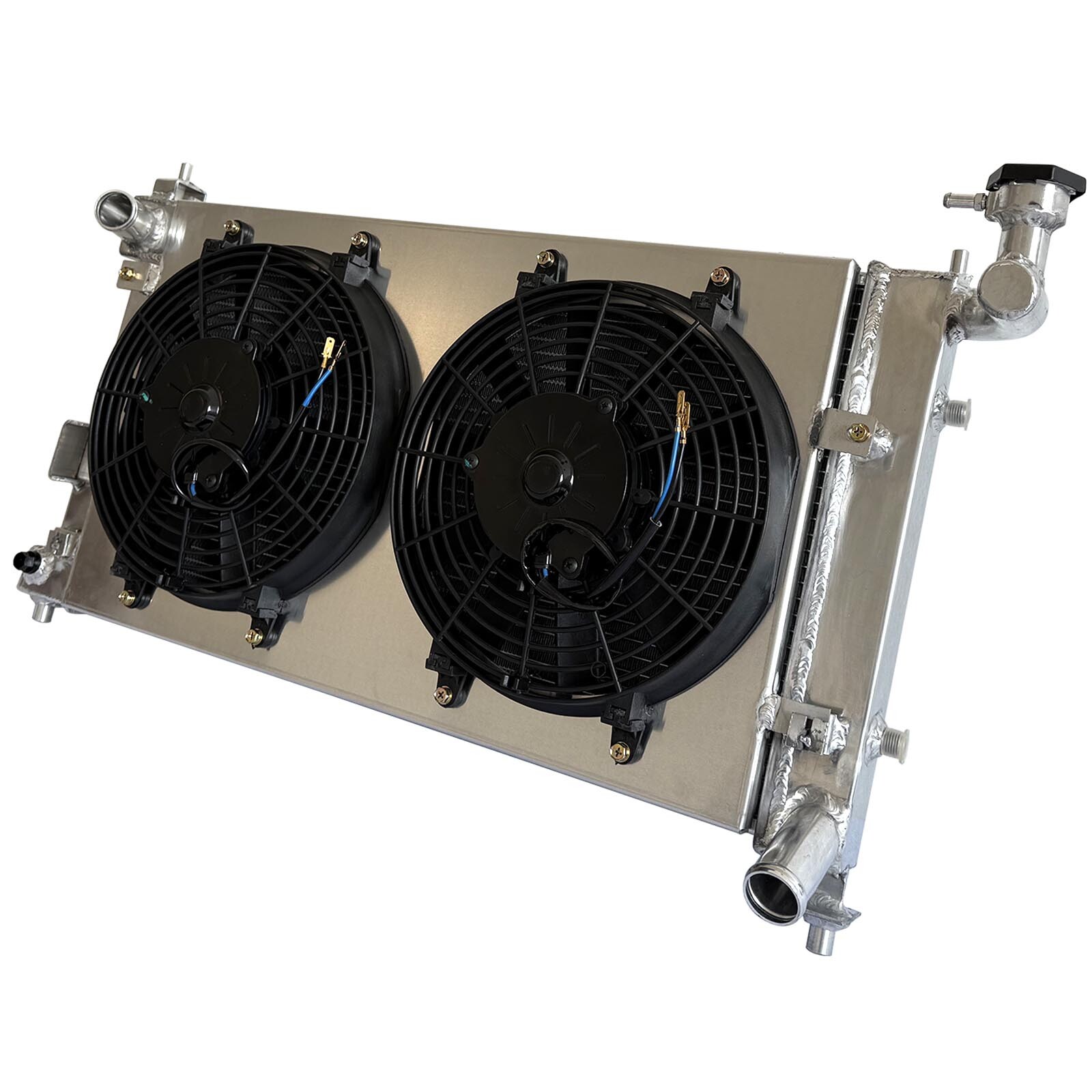 SPAWON Radiator+Fan Shroud For Corolla Matrix/Vibe 2003-2008 Aluminum 1.8L L4 AT