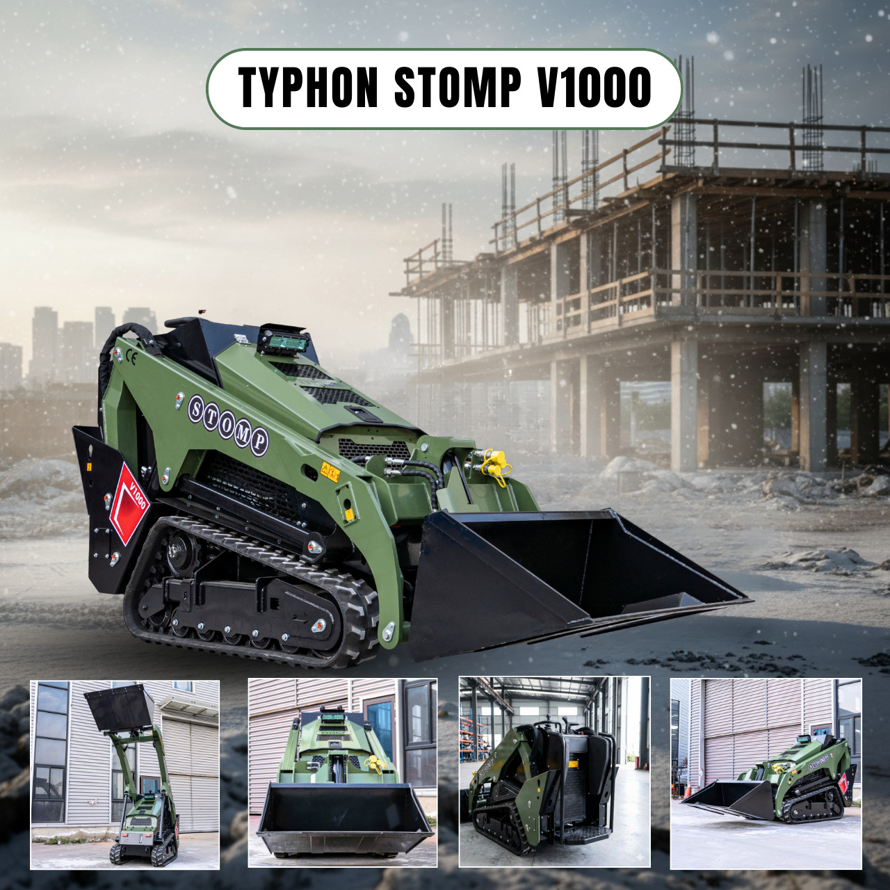 TYPHON Stomp V1000 Kubota D1105 Diesel 24.4hp Skid Steer Hydraulics Full Control