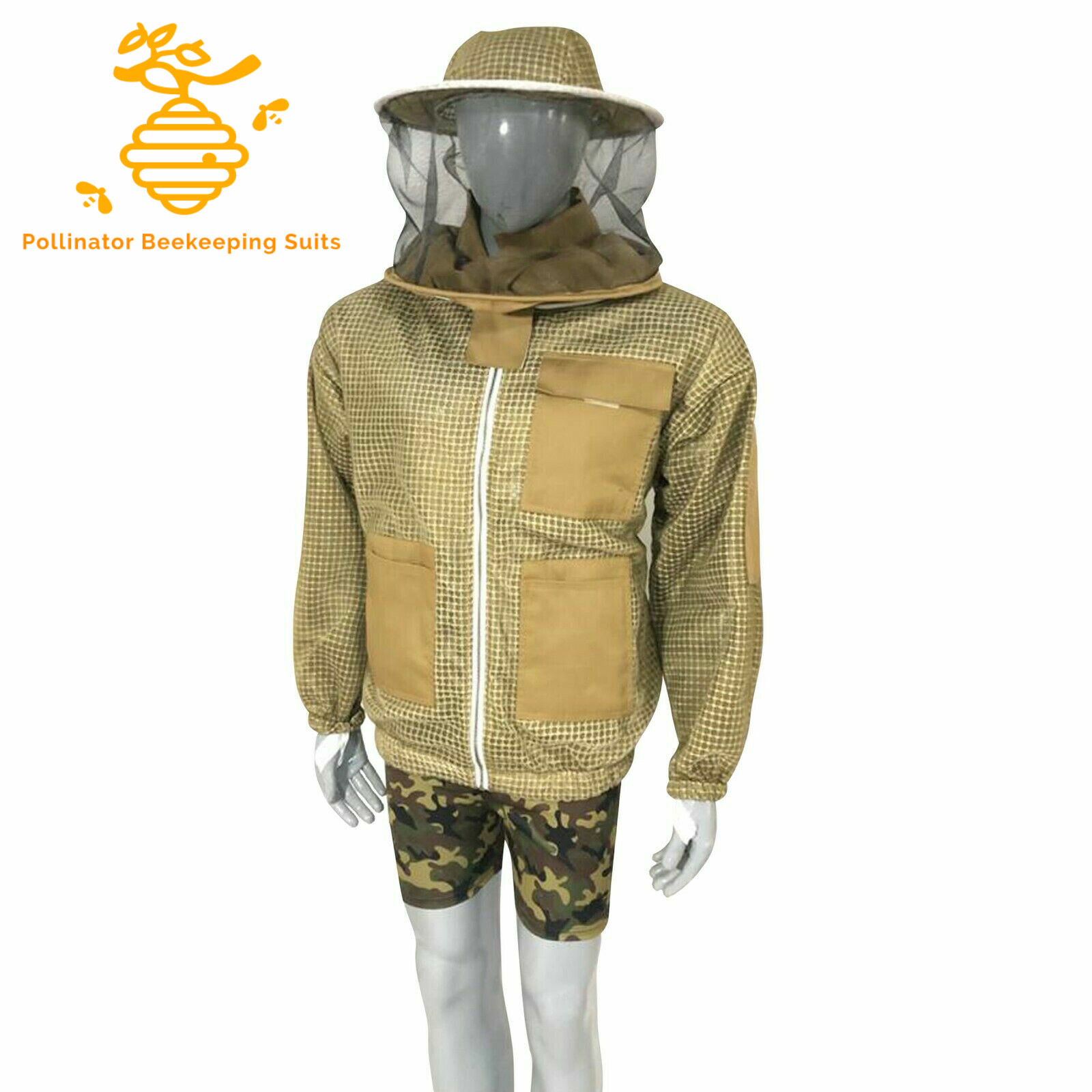 THREE LAYER MESH ULTRA VENTILATED BEEKEEPERS BEE JACKET ROUND VEIL SUPER COOL