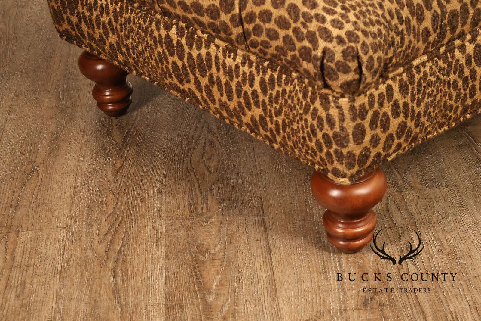 English Regency Style Large Tufted Ottoman