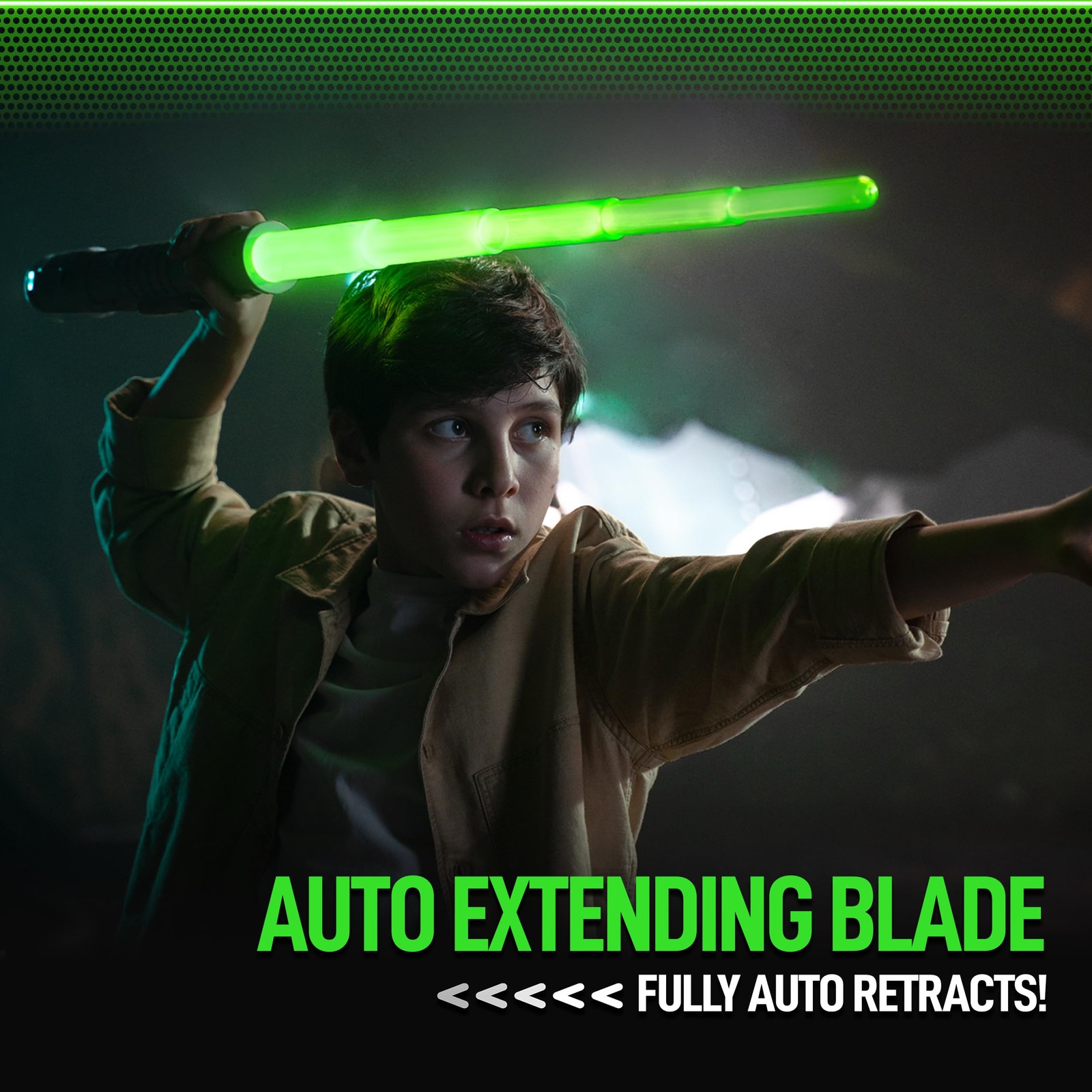 Power Saber Energy Blade Green First Ever Automatic Saber Auto Extending & Re...
