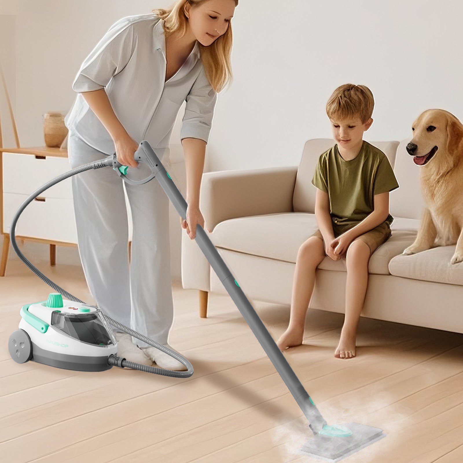 HAUSHOF 1500W High Pressure Steam Cleaner Steambot Multipurpose Cleaning Machine