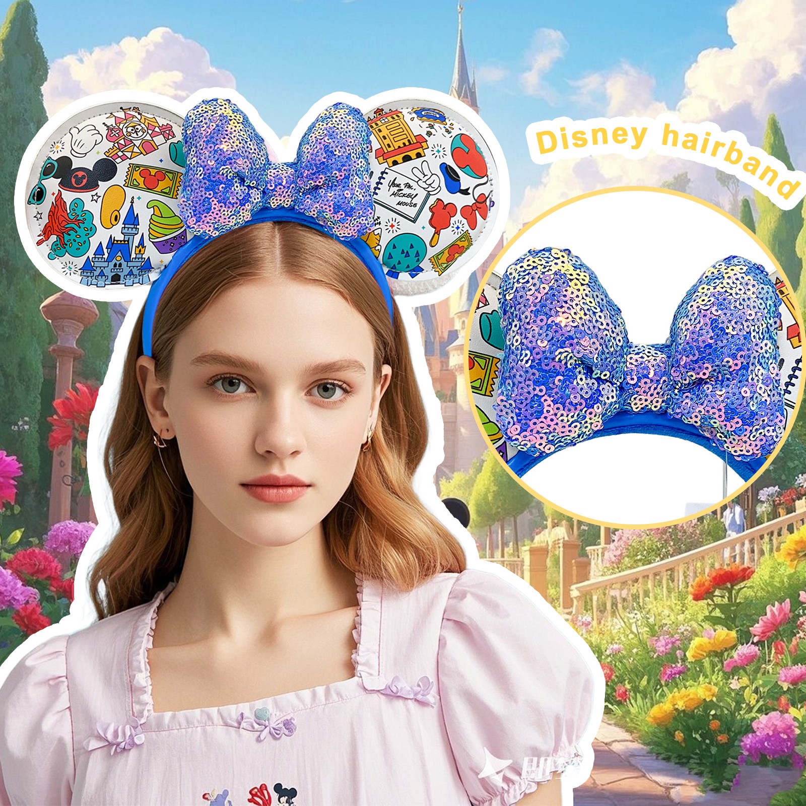 2025 Disney Parks Play In The Parks Minnie Ears Castle Epcot Dole Whip Headband