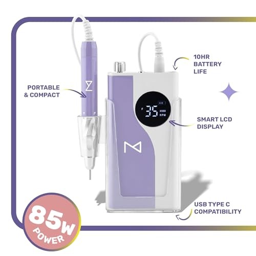 M Ying Yang YY-B Brushless Nail Drill 35K RPM Wireless Violet