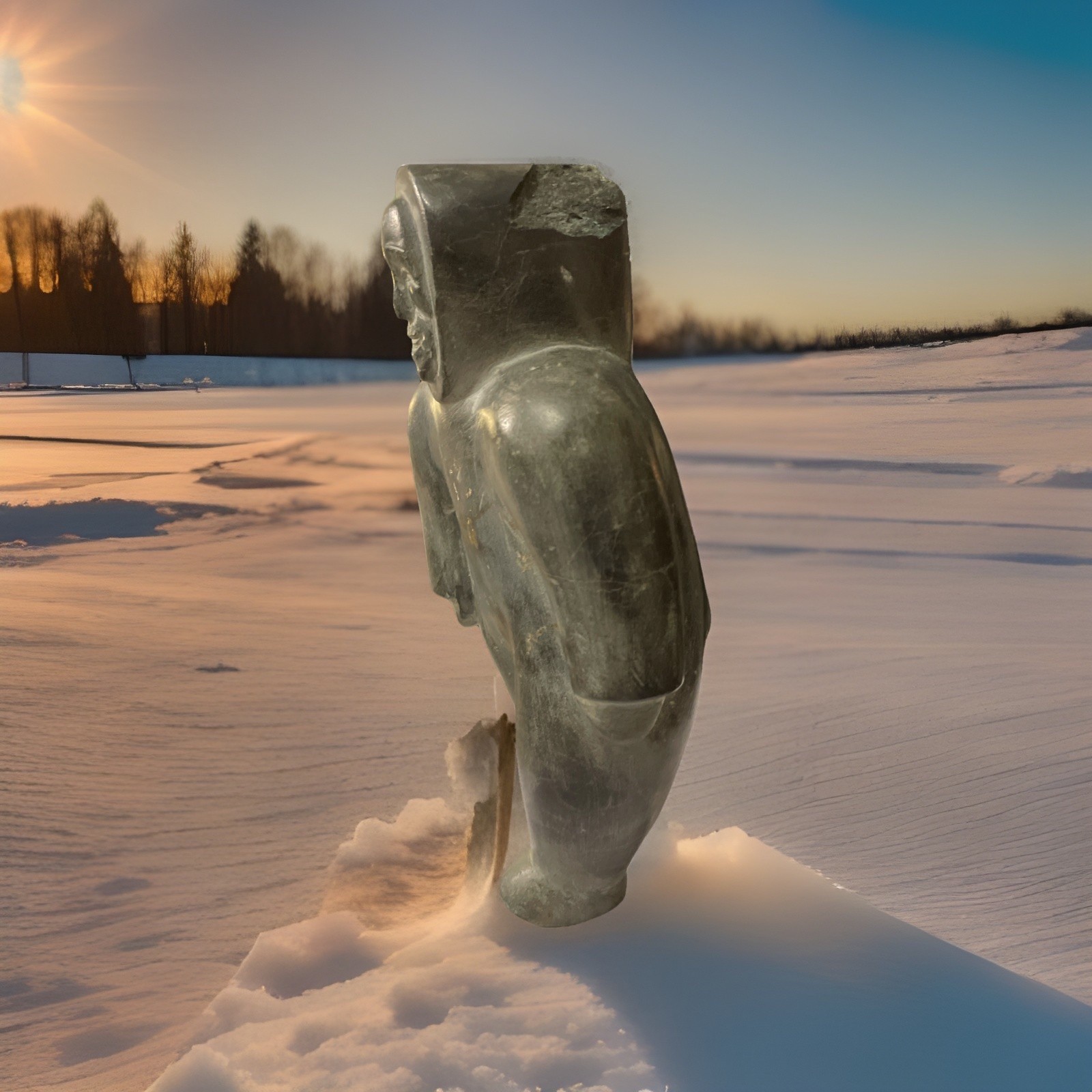 Vtg Eskimo Art Inuit Soapstone Canada Sculpture 6.5 Lbs 9 X 5” PLEASE READ