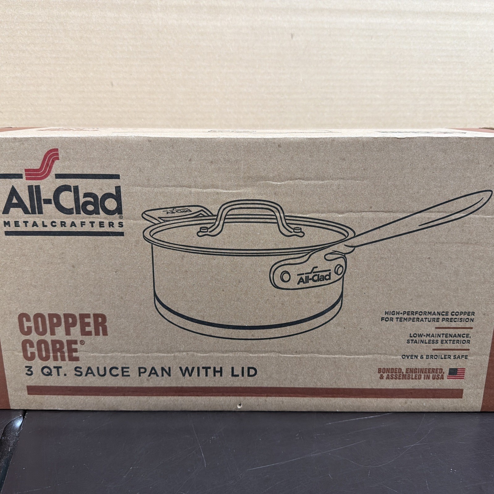 All-Clad 6203 SS Copper Core 3 Quart Saucepan - Silver