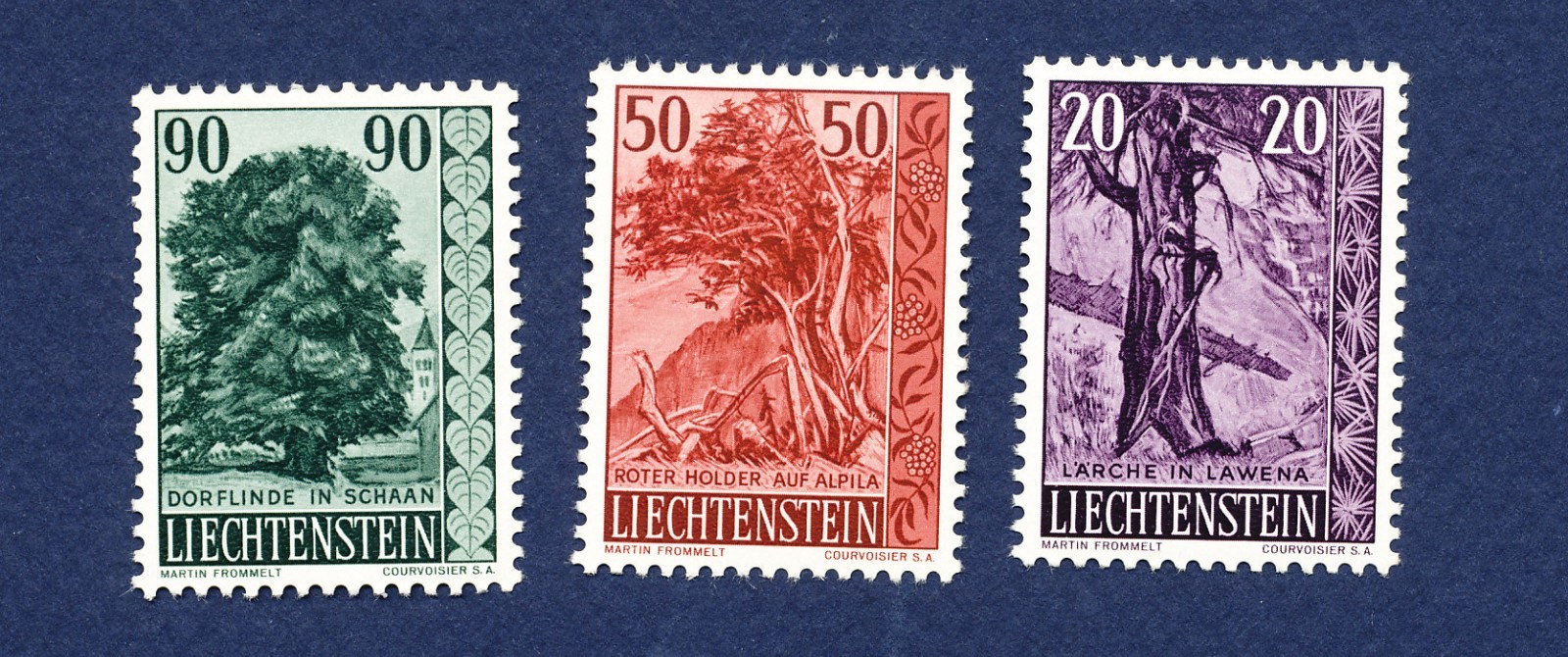 LIECHTENSTEIN - Scott 332-334 - MNH - Trees - 1959