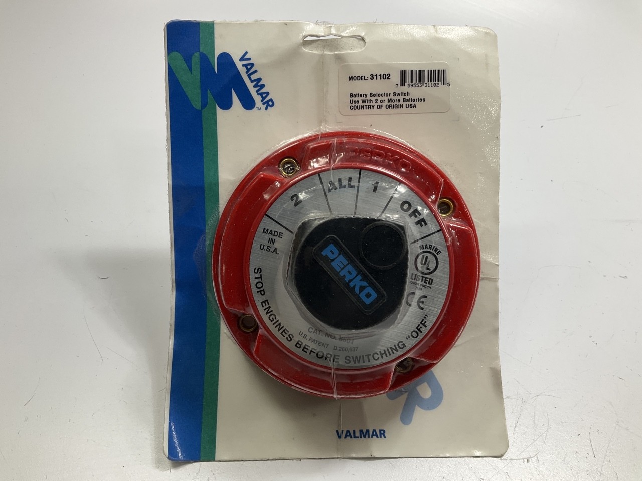 Valmar 31102 Boat Marine Battery Selector Switch, Heavy Duty, Made In USA