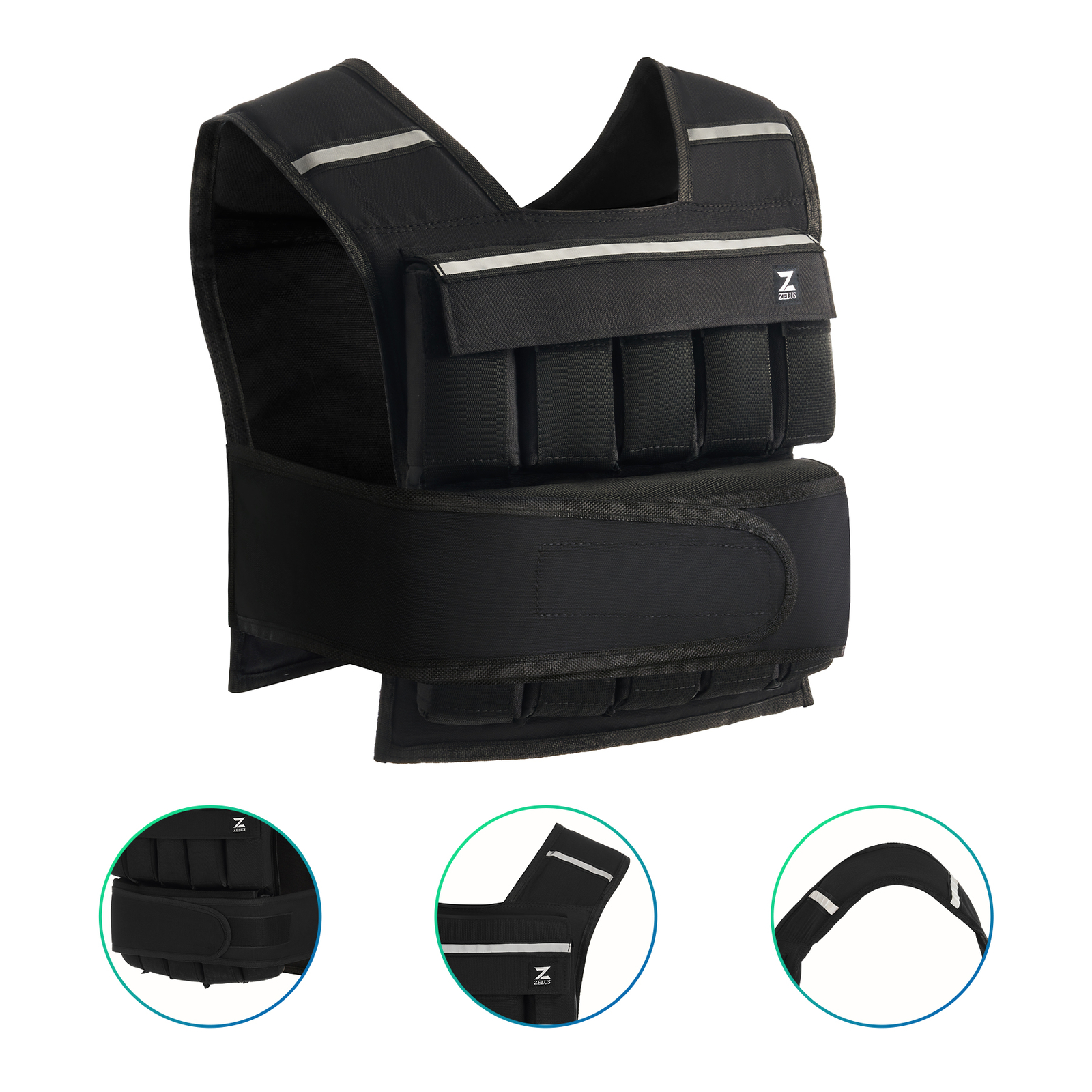 ZELUS 30LB Adjustable Weight Vest Weighted Vest for Running Home Gym Workout