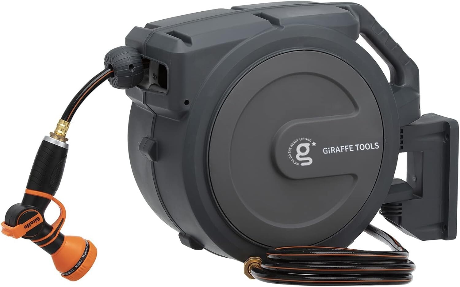 Giraffe Tools Retractable Garden Hose Reel Wall Mounted 1/2-IN 78-FT Water Hose