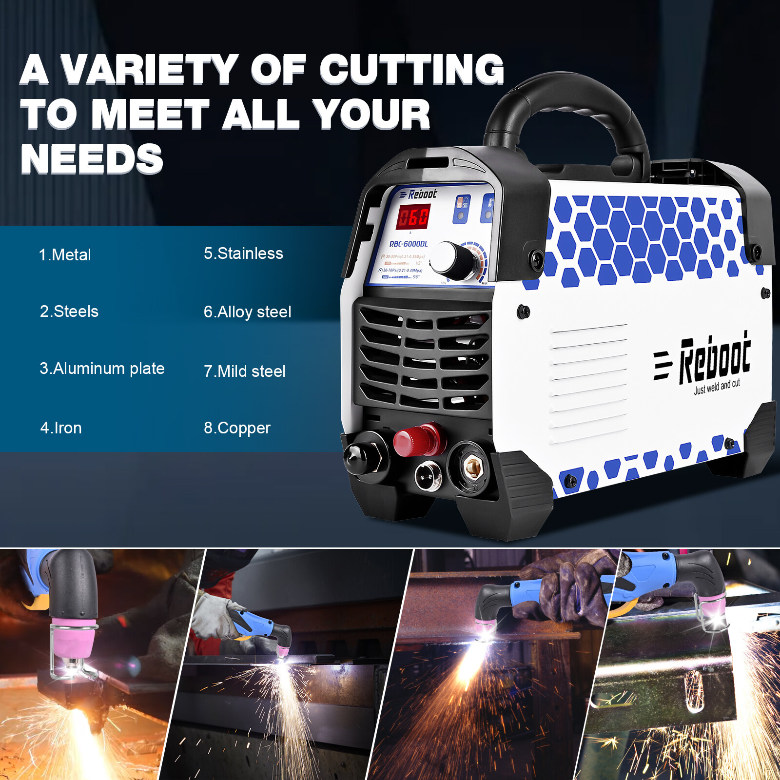 Reboot Plasma Cutter Non Touch 60 Amp CUT50DL 1/2" Clean Cut Plasma Pilot Arc US