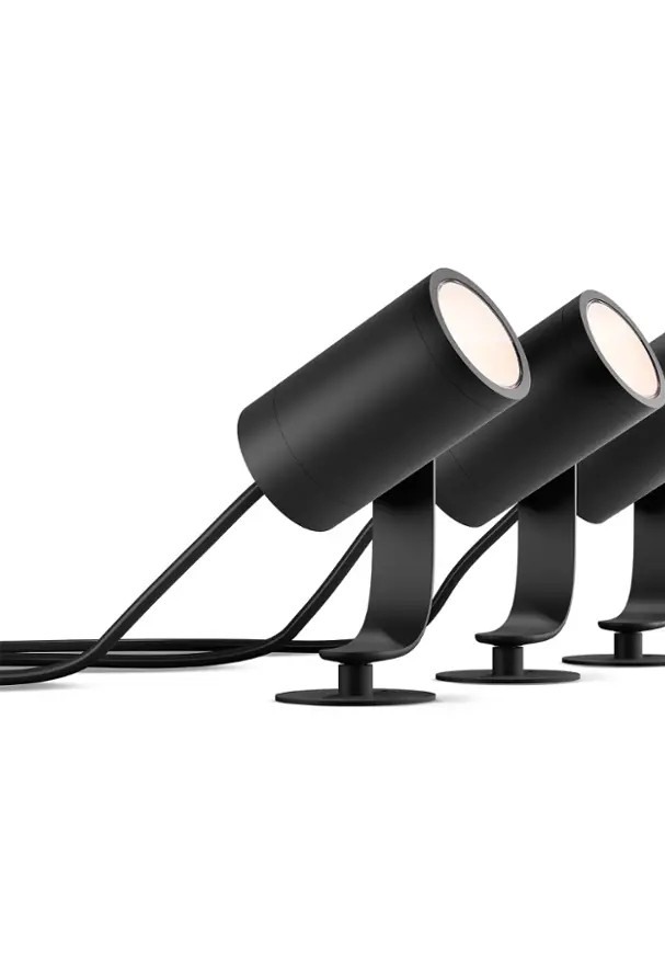 Philips - Hue Lily Outdoor Spotlight Basekit (2-pack) - White and Color Ambiance