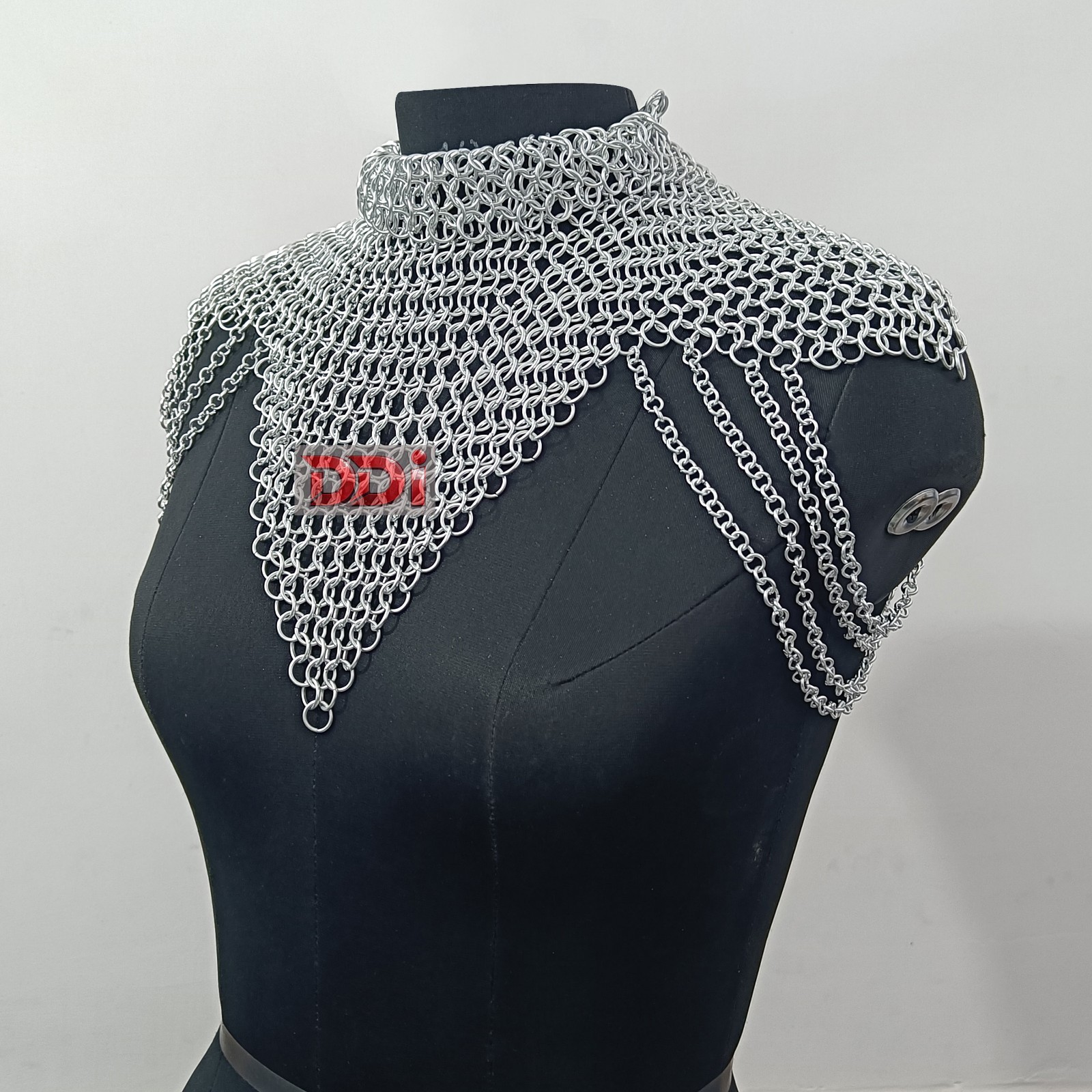 Medieval Aluminum Chainmail Collar Butted 10mm Ring Handmade Fantasy Costume