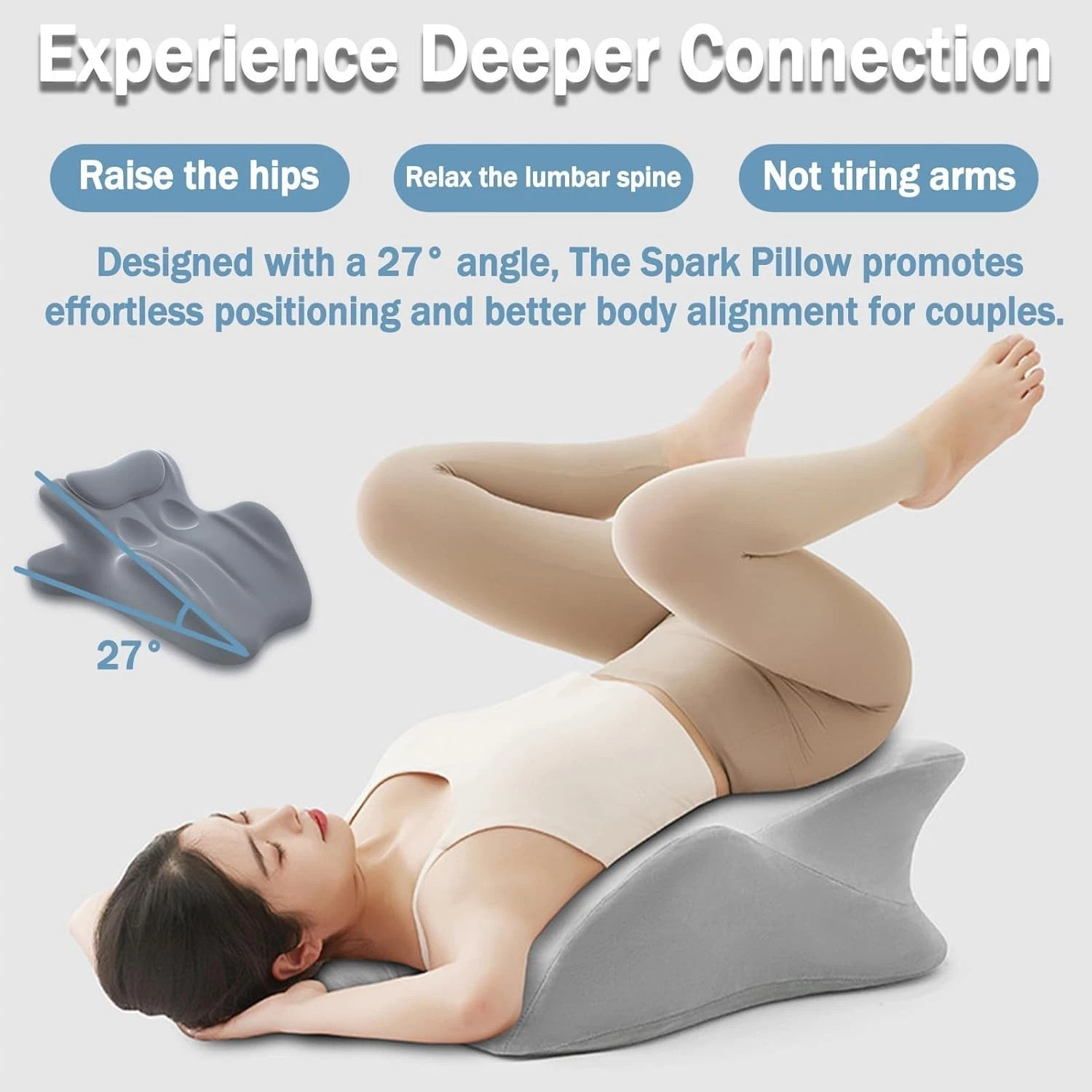 Sweet Spot Couple Pillow Couple Pillow Hip Pad Wedge Pillow Memory Foam 27°Angle