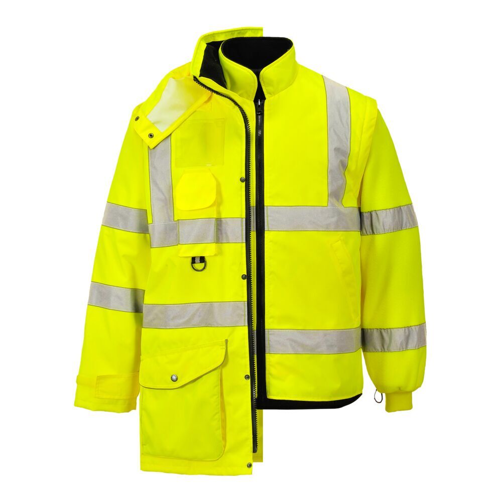 Portwest US427 Hi-Vis Reflective Waterproof 7 in 1 Safety Work Jacket ANSI