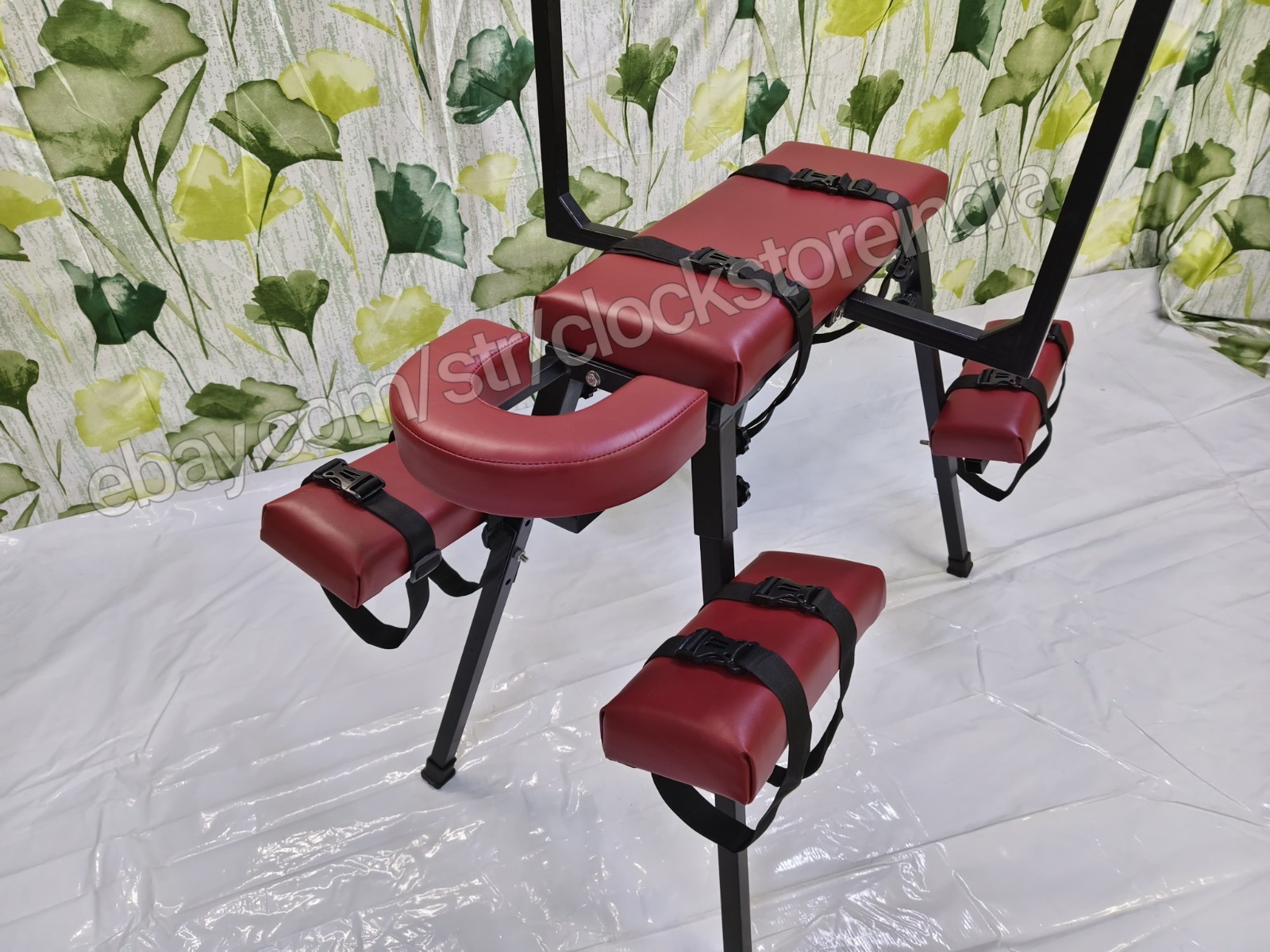 Portable Heavy Duty Bench Table Wine Color