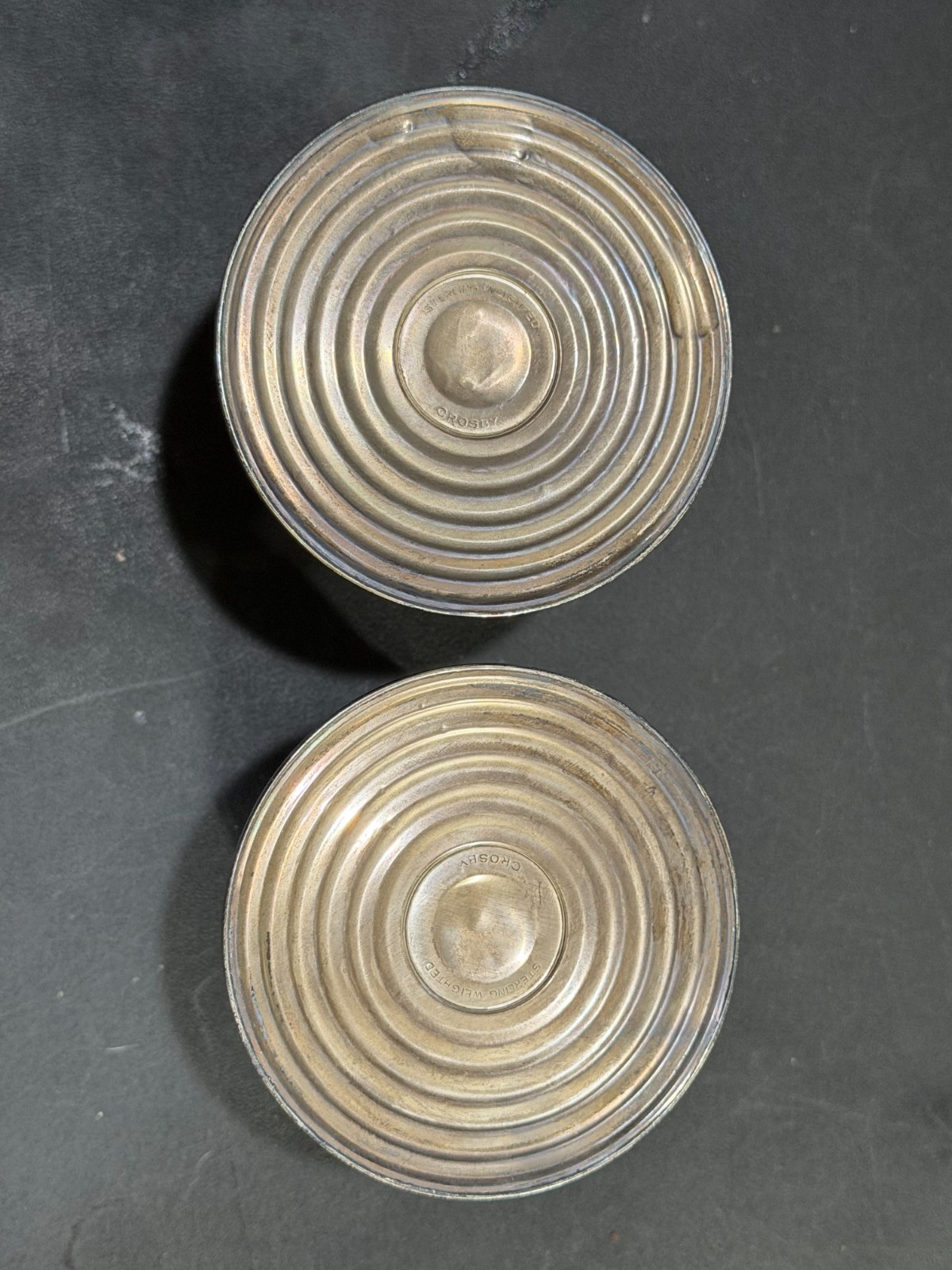 VTG Crosby sterling weighted hurricane etched candle holders set of 2 READ