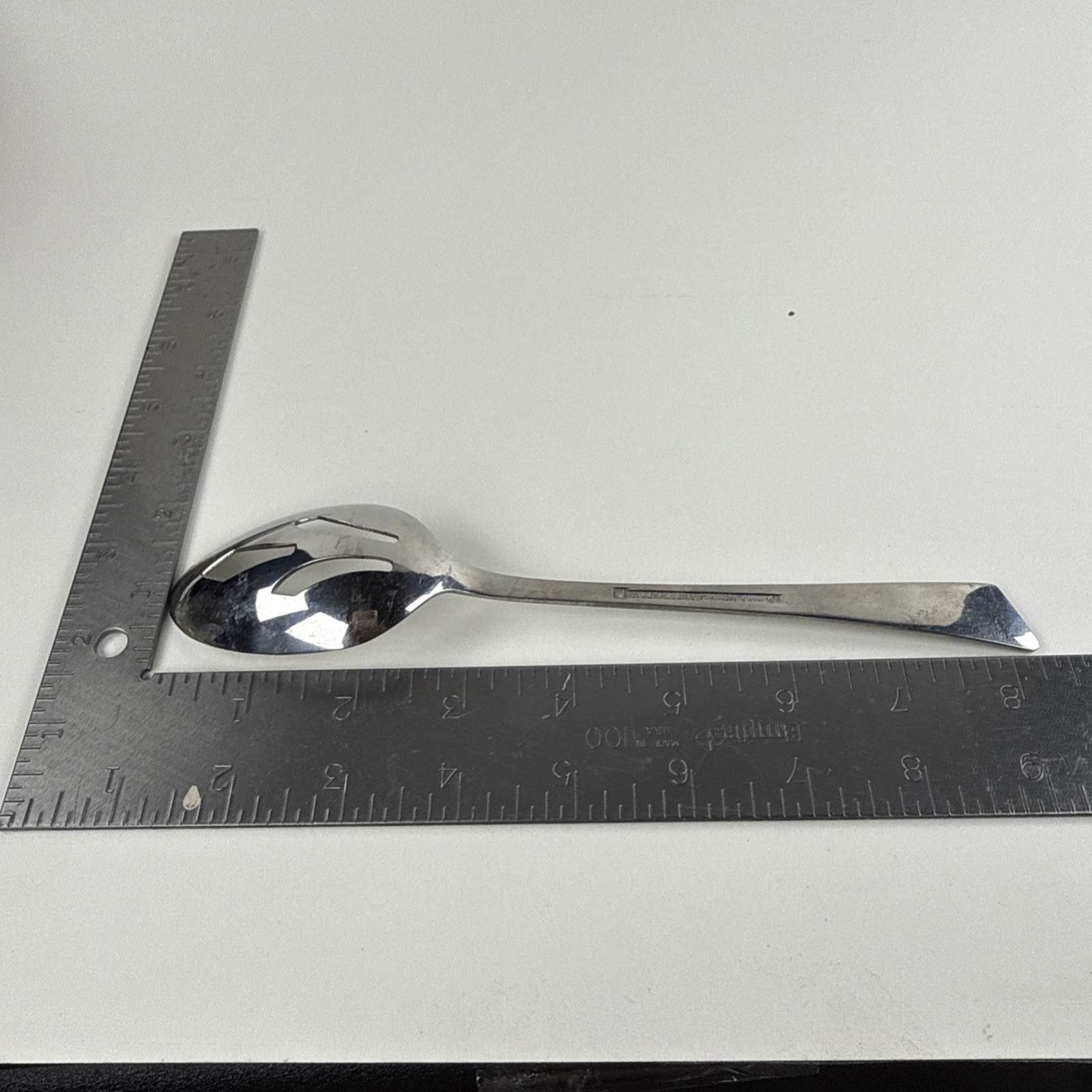 Vtg Stanley Roberts Japan Stainless Steel Serving Set MCM Pierced Spoon Fork 2pc