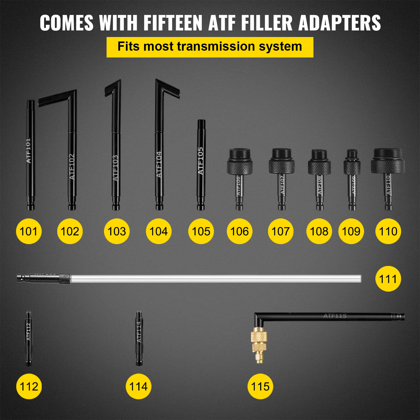 VEVOR Transmission Fluid Pump ATF Refill Pump Kit 10L with 14 Most Used Adapters