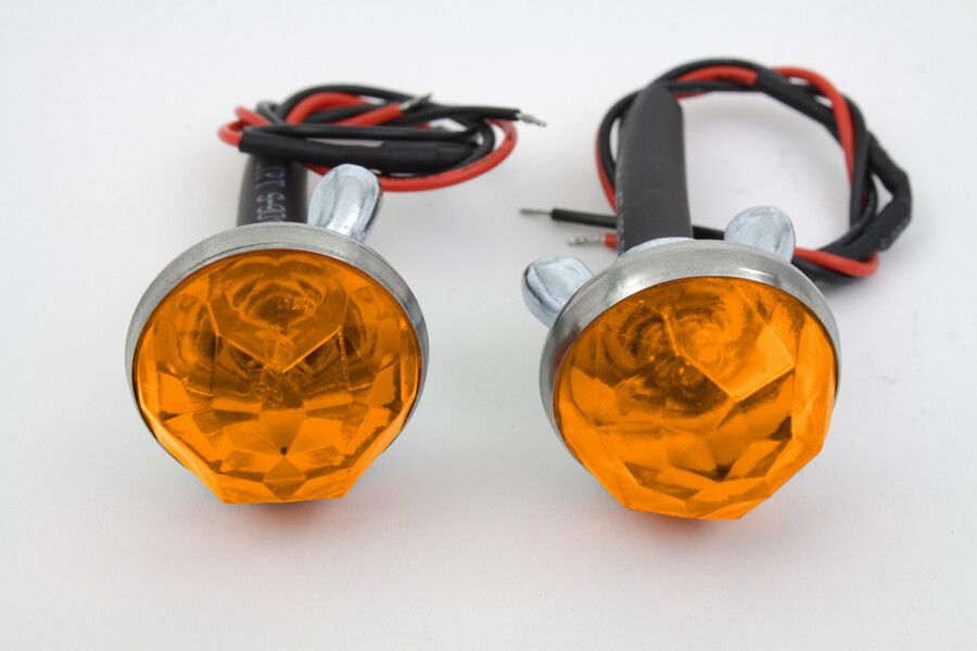 1" Amber LED Reflector Set for Harley or Custom Application