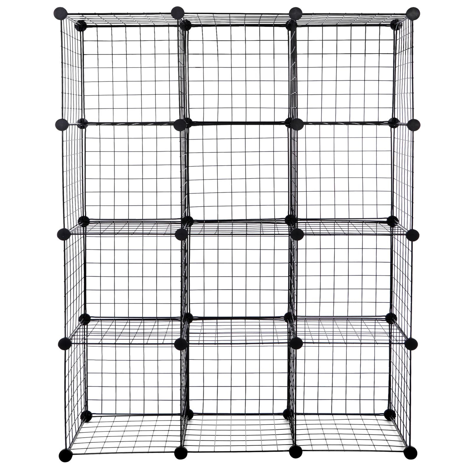 Wire Cube Storage Organizer Shelving 12-Cube Wire Shelves Rack Modular Bookshelf