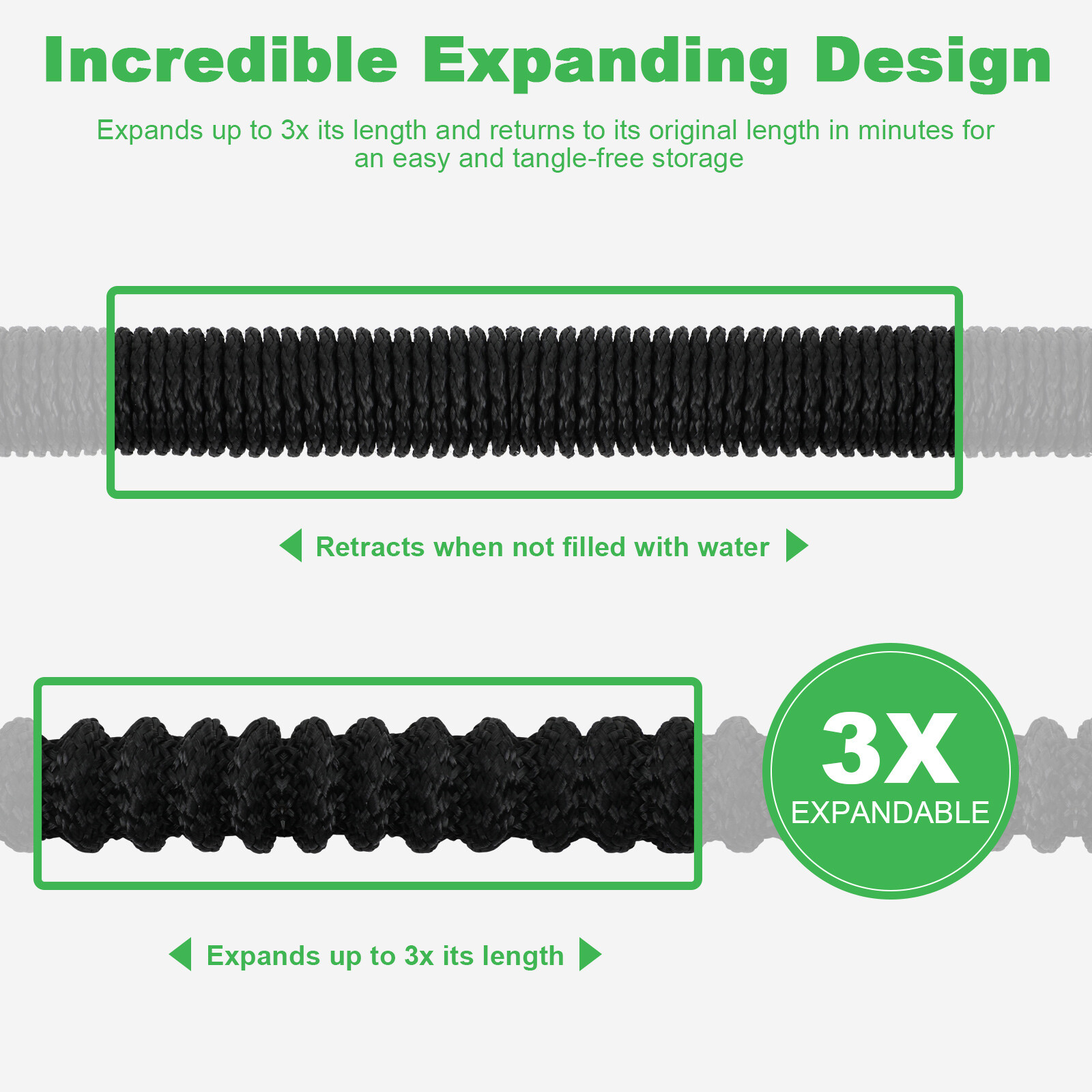 4X Stronger Deluxe Expandable Flexible Garden Hose Water Hose (50ft,75ft,100ft)