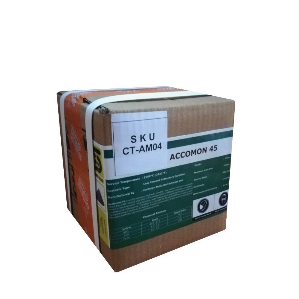 Castable Refractory Cement, 45% Alumina Low Cement Castable, Accomon-45 , 4 LBS