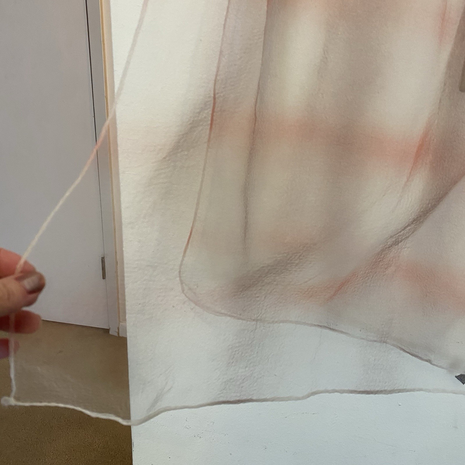 Vintage Orange & White Striped Sheer Womens Scarf Georgette