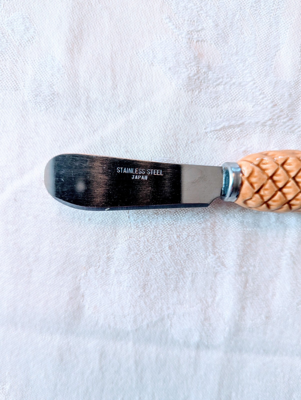 VTG Pineapple Ceramic Handle Butter Spreader Knife Japan Stainless Steel 4.5”