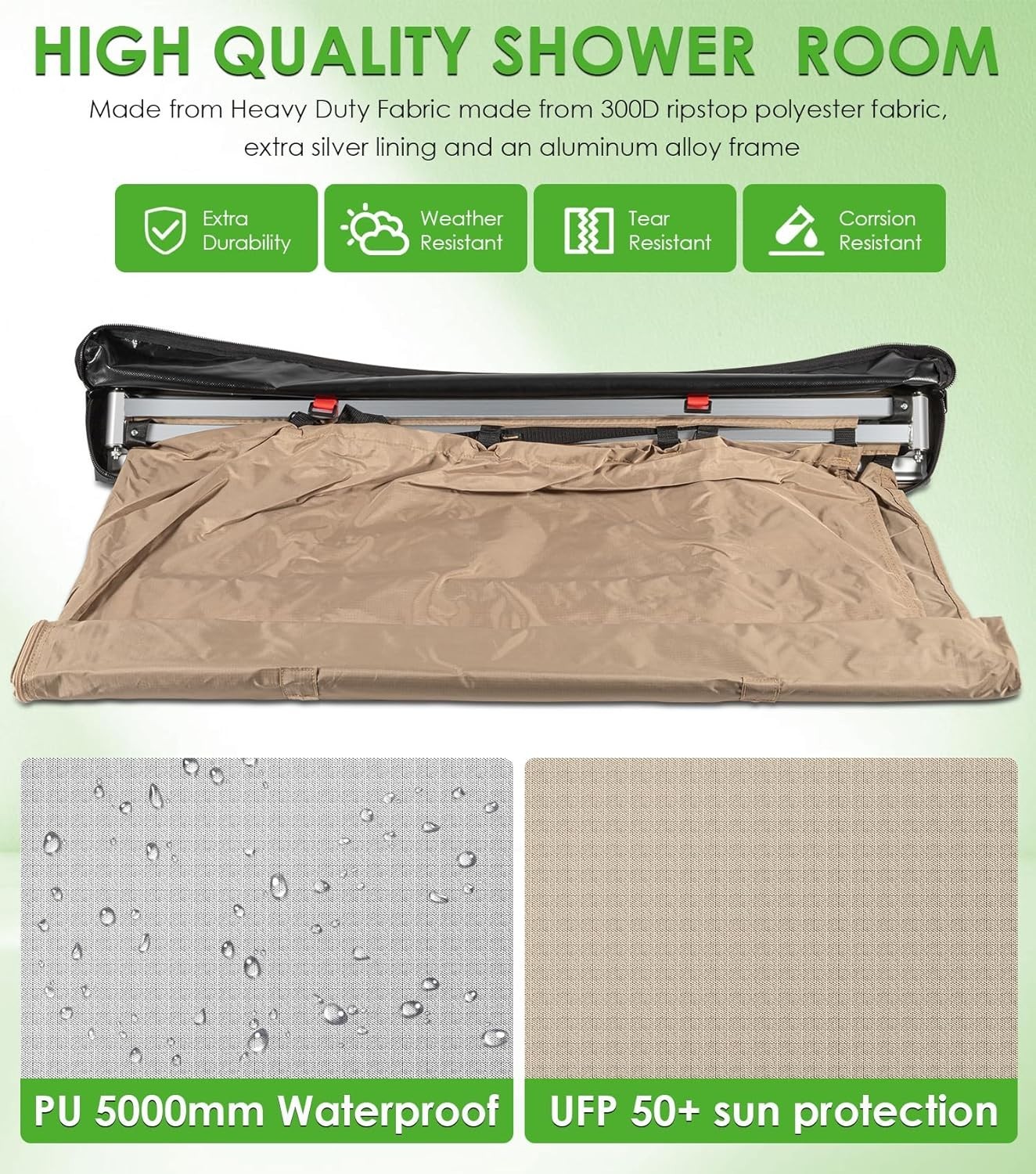 Awning Shower Tent Car Side Shower Room Privacy Shelter Restroom for Overland