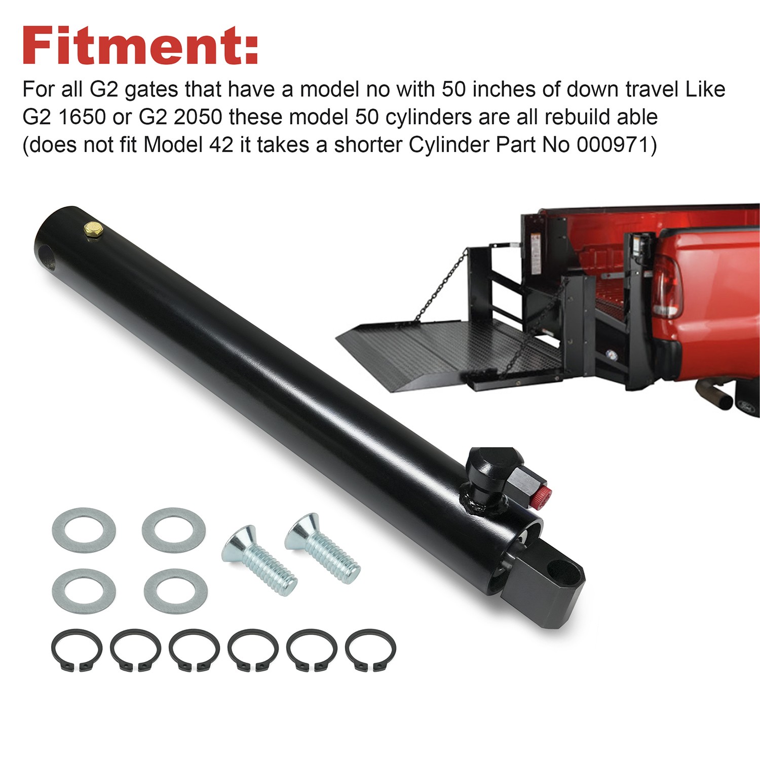 Replacement Hydraulic Cylinder 002559 for Tommy Gate G2 Series 1650 2050 Models