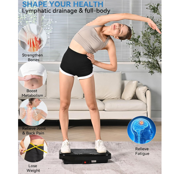 Plataforma vibratoria de ejercicio con 200 velocidades ajustables para drenaje l