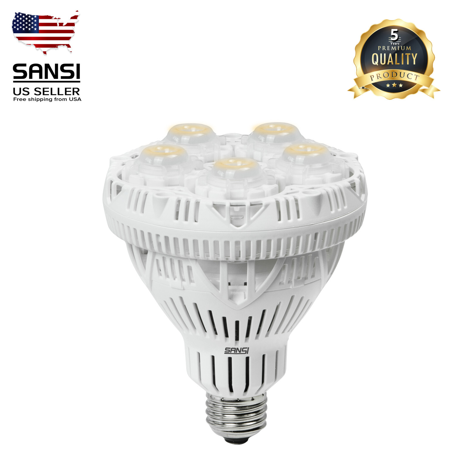 SANSI LED Grow light Bulb Full specturm Veg Flower 10W-70W Yard Indoor Plant