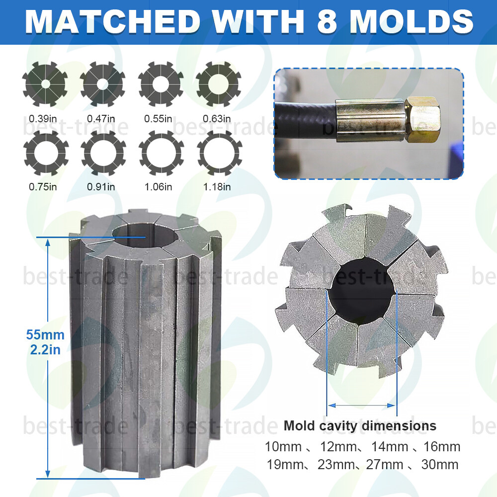 Portable 5600KN Hydraulic Hose Crimper Pipe Crimping Machine With 8 Sets Dies