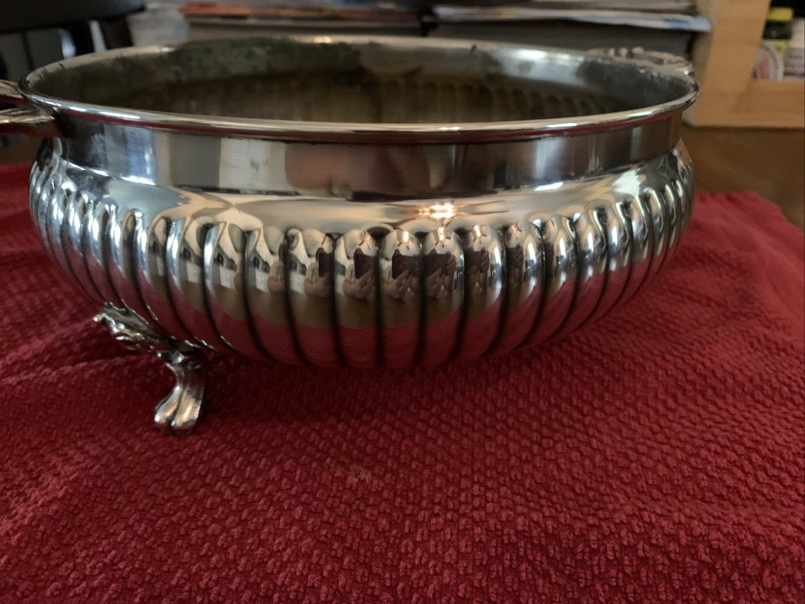 Leonard EP Silver Plated Three Footed Casserole Dish W/handles