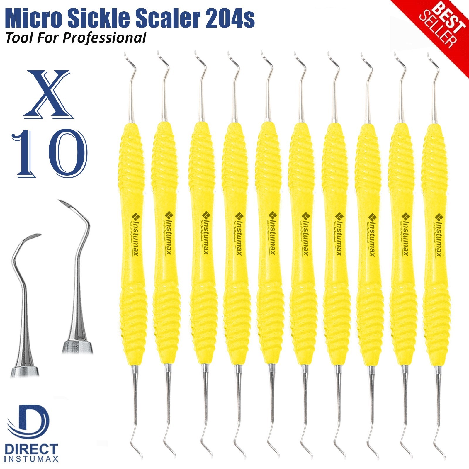 Sickle Scaler 204s Dental Hand Instruments Pro Periodontal Hygiene Pick Tool CE