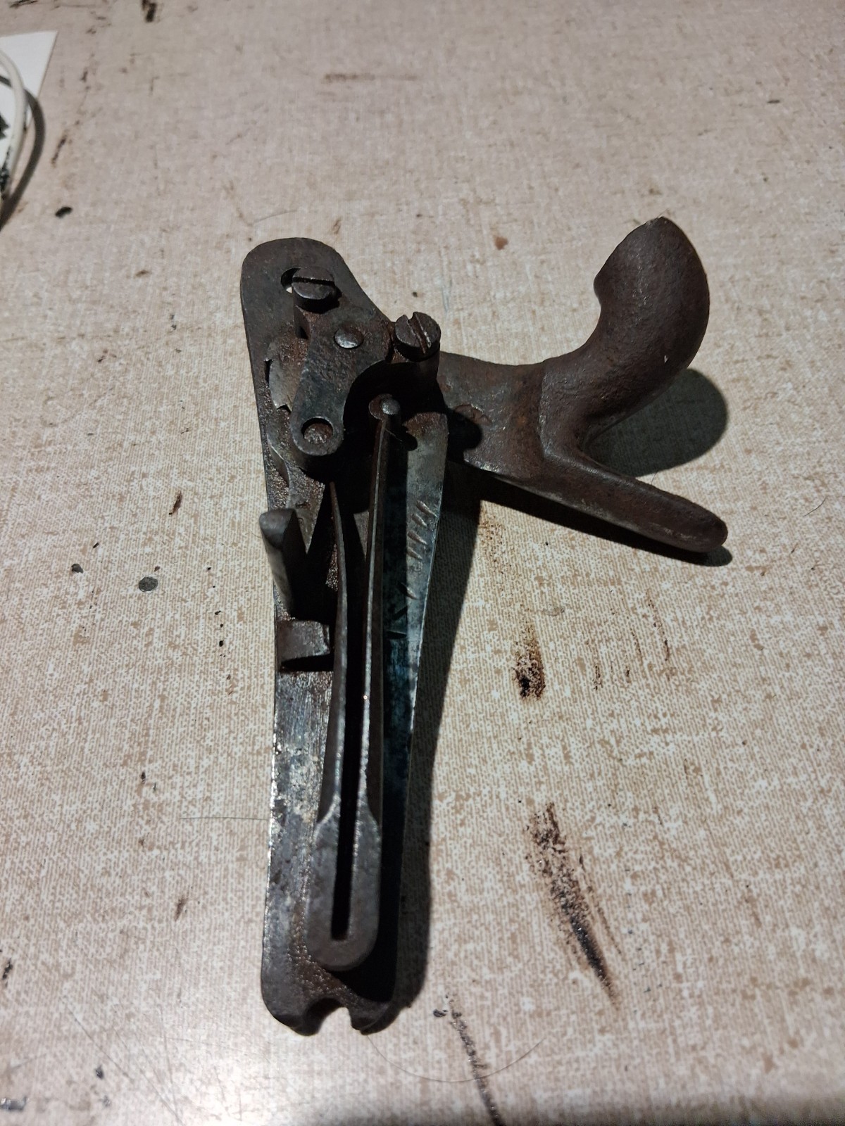 Antique Musket Rifle F.J. Malherbe? Hammer Lock Plate & Trigger Guard Assembly