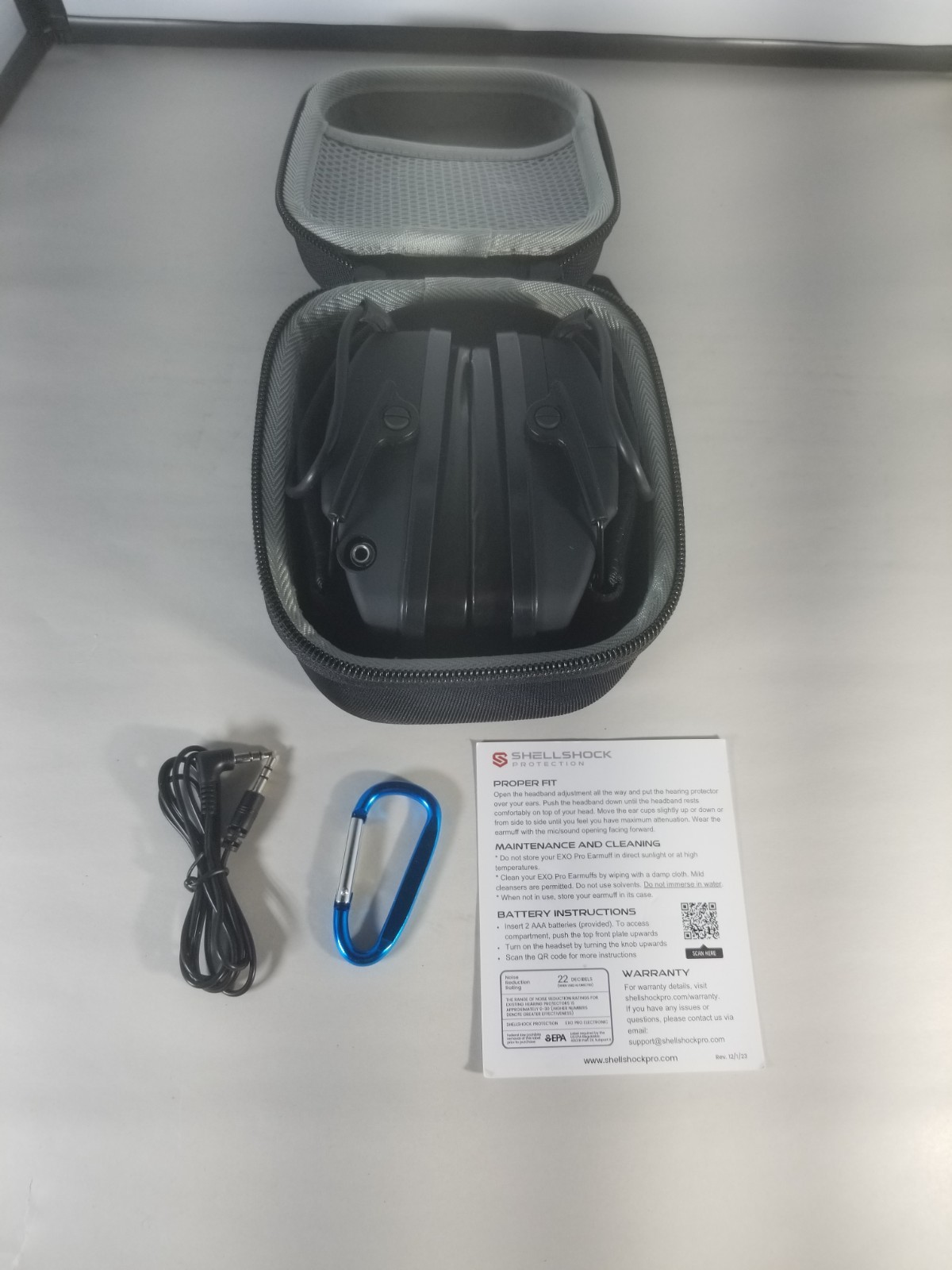 Shellshock Protection Exo Pro Electronic Earmuff w/ Shockproof Hard Case