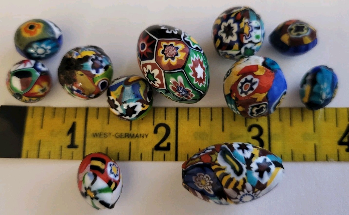 Lot of 11 GORGEOUS Vintage Italian Millefiori Beads