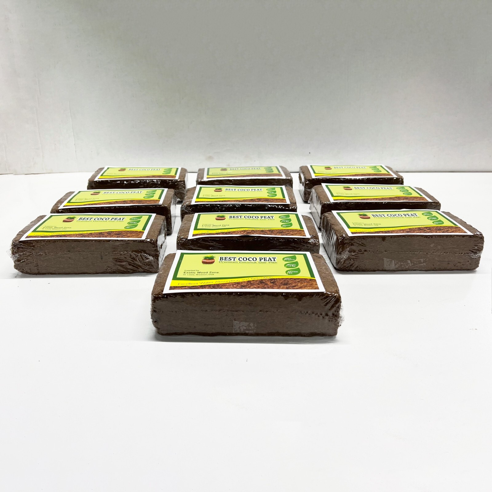 Best Coco Peat-Premium Coir Pith 10 Brick Pack,650g/1.4 Lbs,Lowest EC & Ph Value