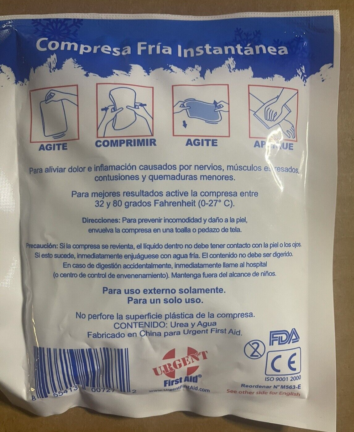 Instant Cold Packs, 5" x 6" (4" x 5" Cold Area) Disposable Cold Compresses 4PK