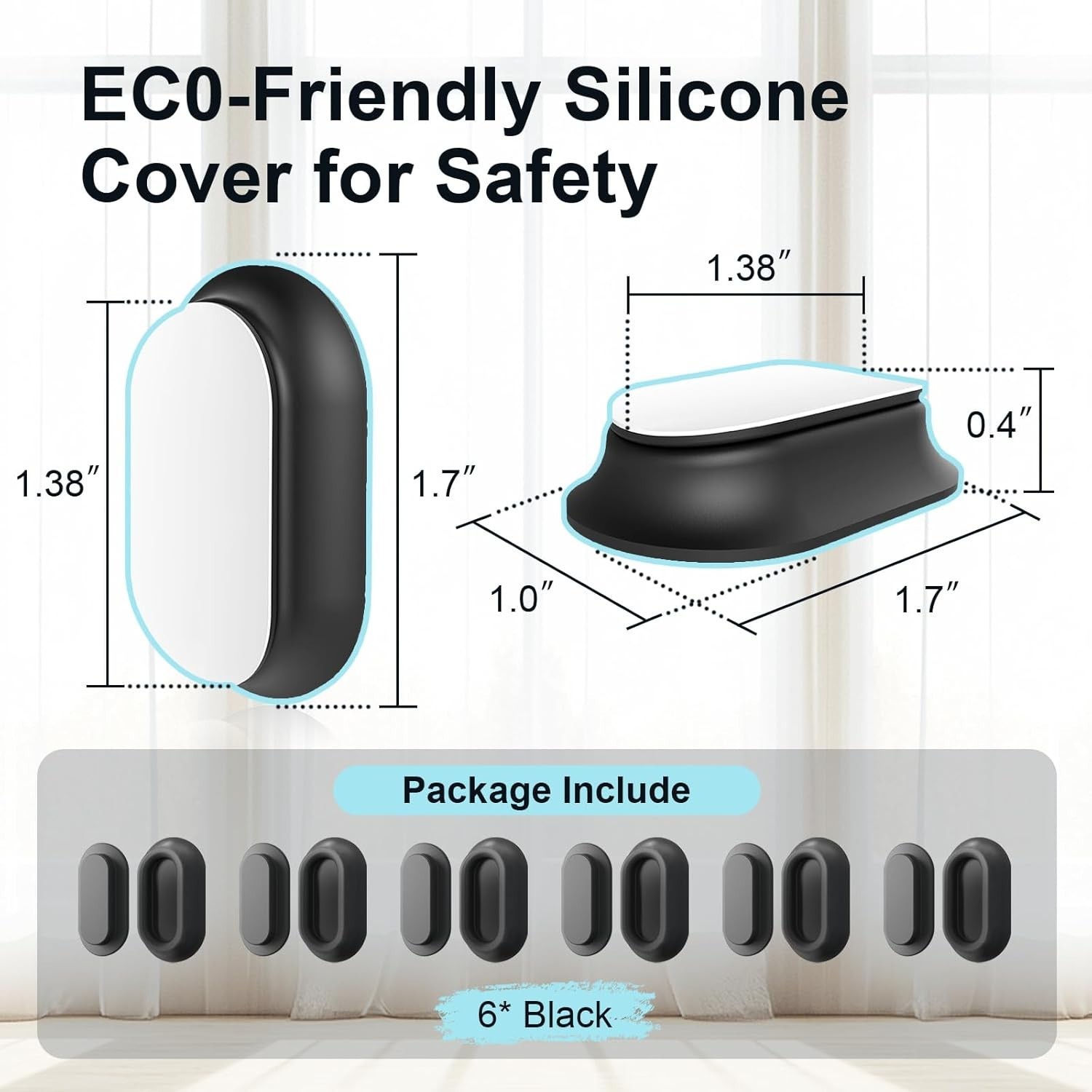 Magnetic Remote Control Holder Self-Adhesive Wall Mount, 6 Pack 6 Black