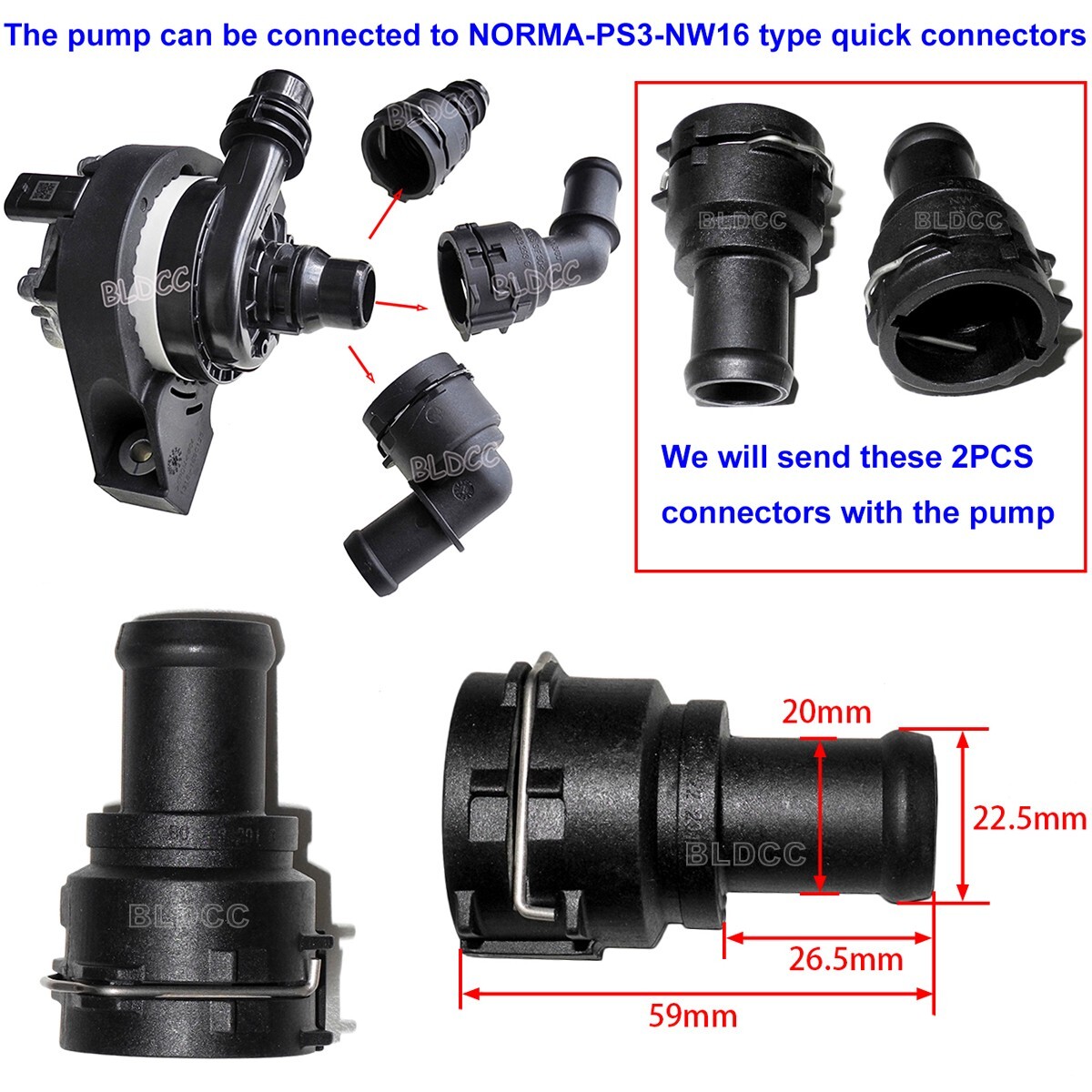 High Flow DC 12V 60W Brushless Engine Cooling Water Pump W/ PWM Signal Generator