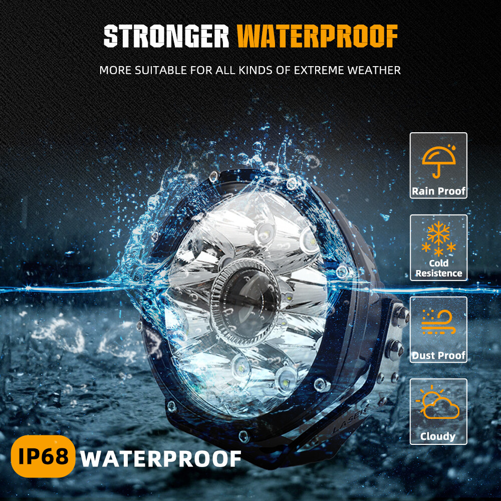 Pair 5" LED Work Lights Super Bright Offroad Driving Auxiliary Pods +2leads Wire