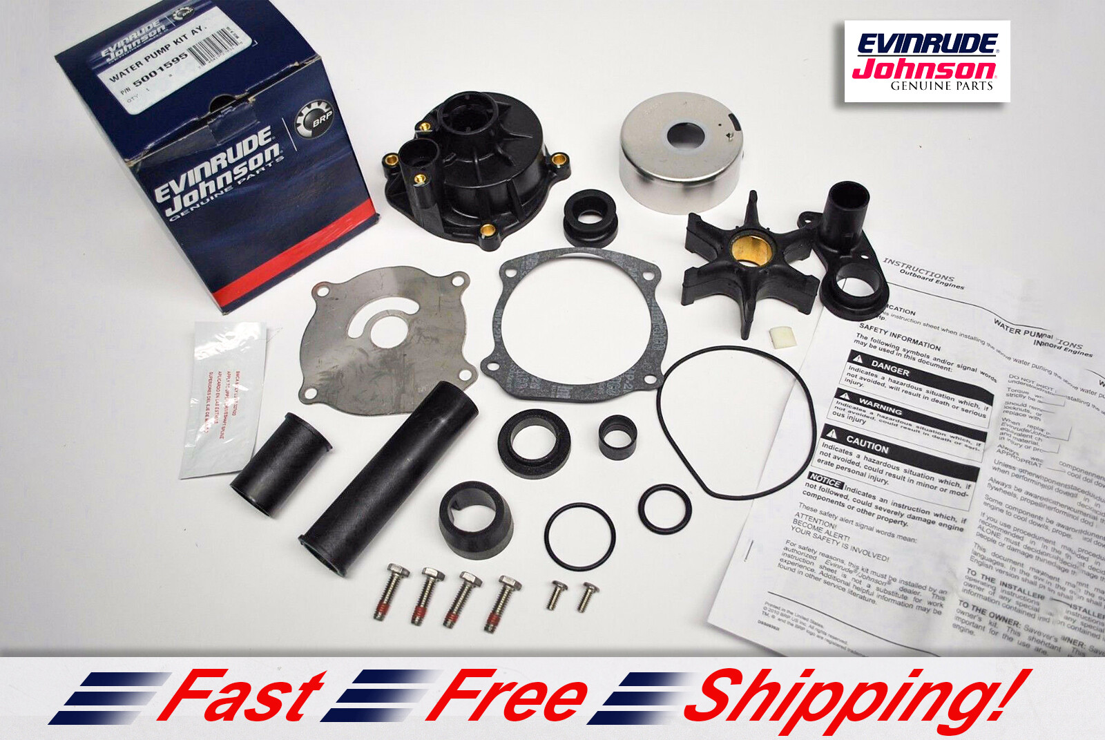 OEM New Johnson Evinrude Outboard Water Pump Kit 5001595 w Housing BRP/OMC