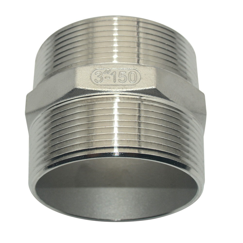 3" inch Male to Male Pipe Fitting Hex Nipple NPT Stainless Steel 304 connector