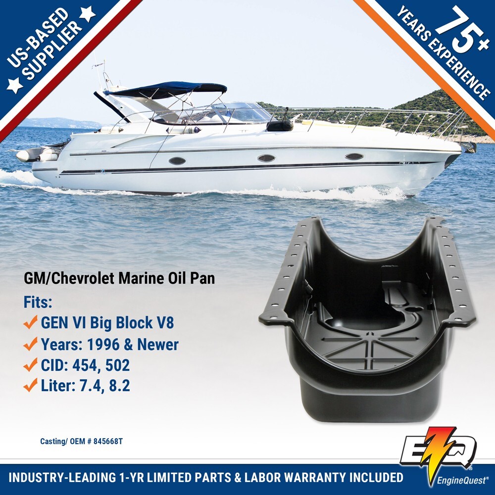 MARINE GM OIL PAN 454 7.4 / 502 8.2 Generation 6 1996 and Newer 845668T NEW