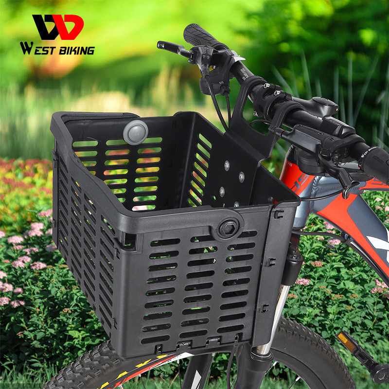 Foldable Bike Front Rear Basket Bicycle Handlebar Rack Pack Carrier Basket Black